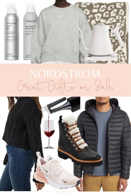 Nordstrom great gifts on sale, Uggs, slippers, Nike sneakers, living proof, free people sweater, wine, electric kettle, boots 


#LTKSeasonal #LTKsalealert #LTKGiftGuide