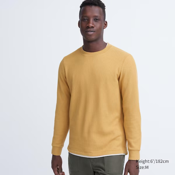 Waffle Crew Neck Long-Sleeve T-Shirt | UNIQLO (US)