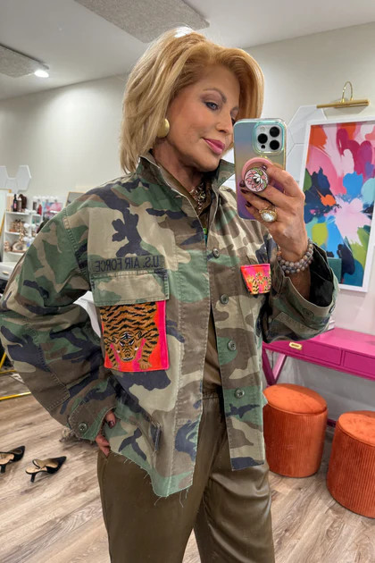 Vintage Authentic Camouflage Tiger Pink & Red Patched Jacket | The Willow Tree