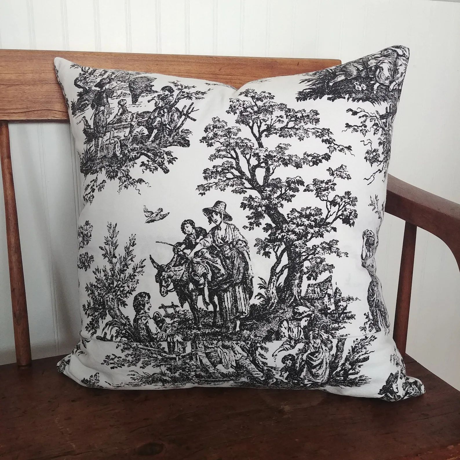 Black and White Toile Pillow Cover, French Decor, Country cushion cover,  pastoral scenes | Etsy (US)