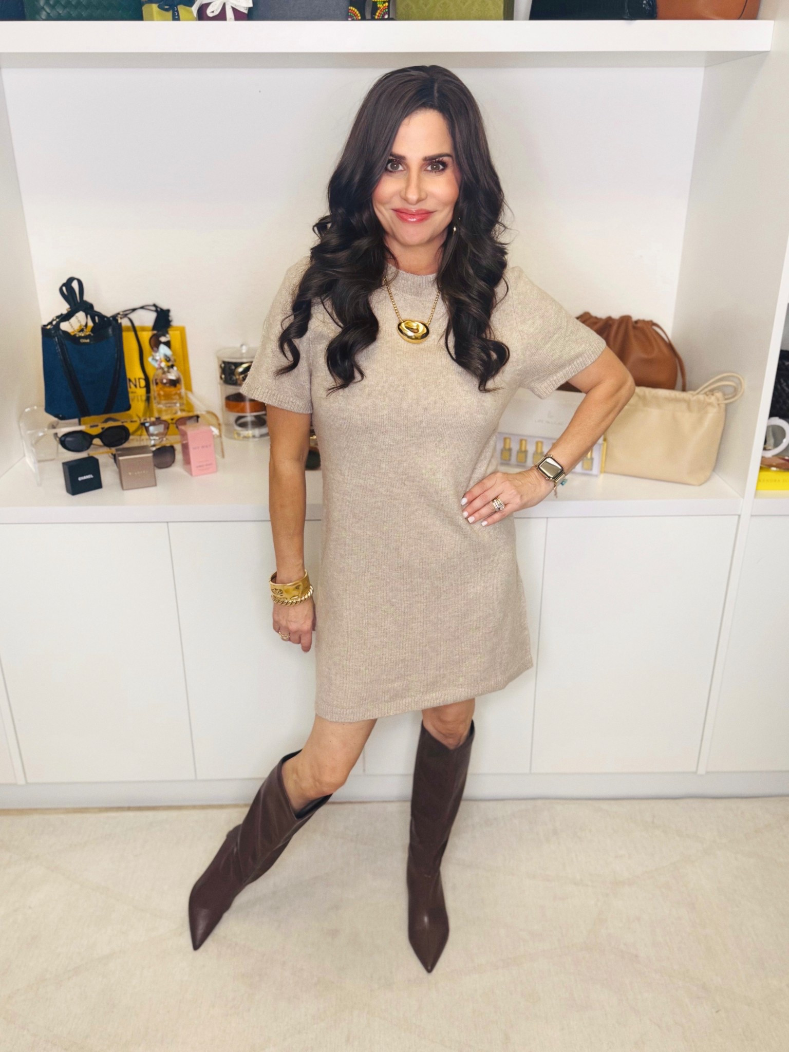 The prettiest sweater dress perfect for Fall . #sweaterdress #falldress 
Wearing a sm 

#LTKOver40 #LTKStyleTip #LTKSaleAlert