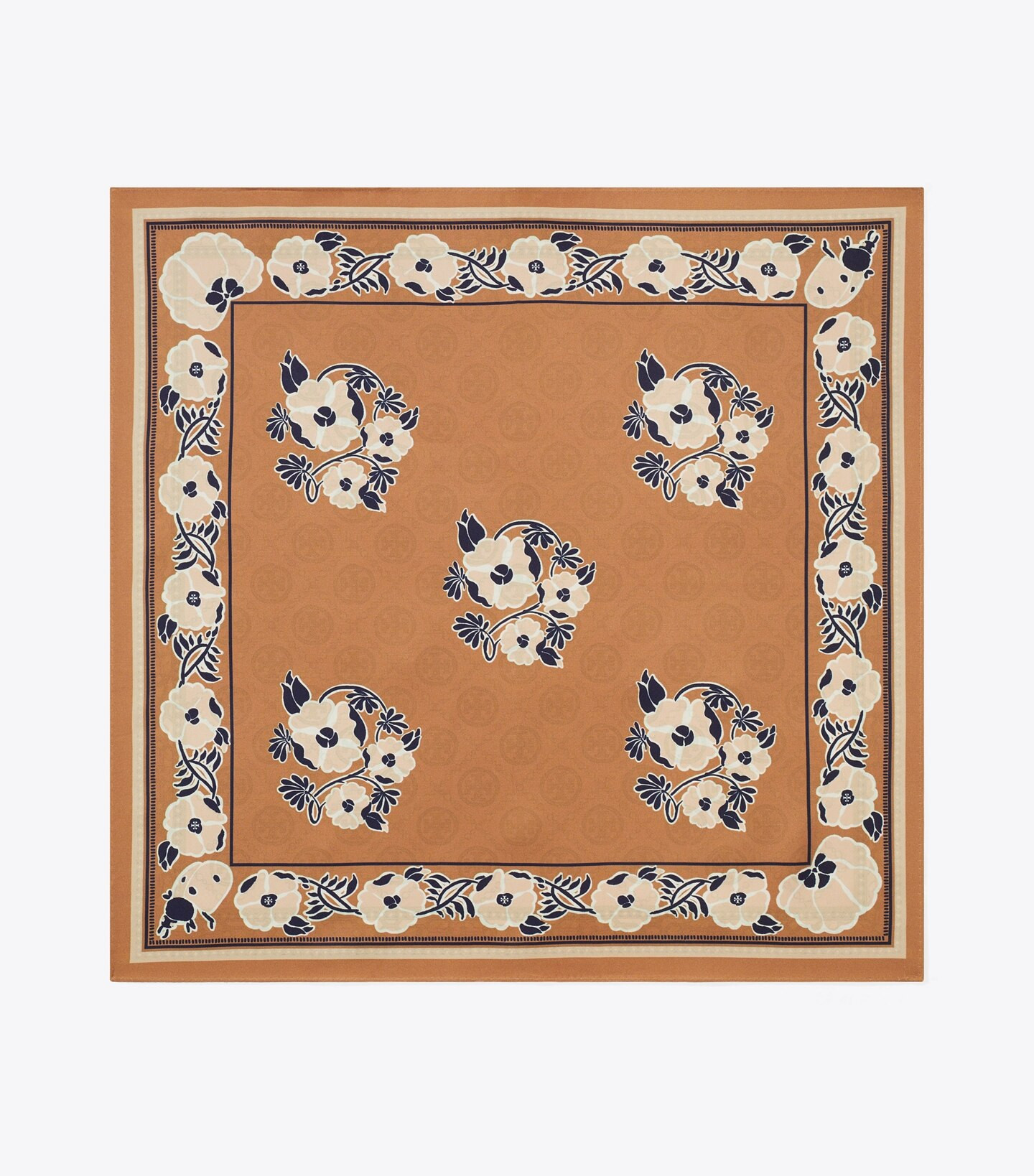 MEDALLION FLORAL DOUBLE-SIDED SILK NECKERCHIEF | Tory Burch (US)