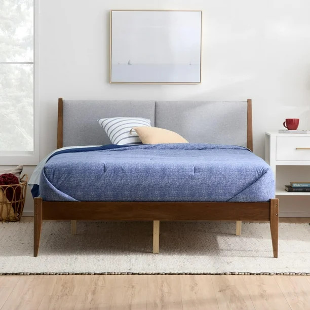 Gap Home Upholstered Wood Bed, Twin, Gray - Walmart.com | Walmart (US)