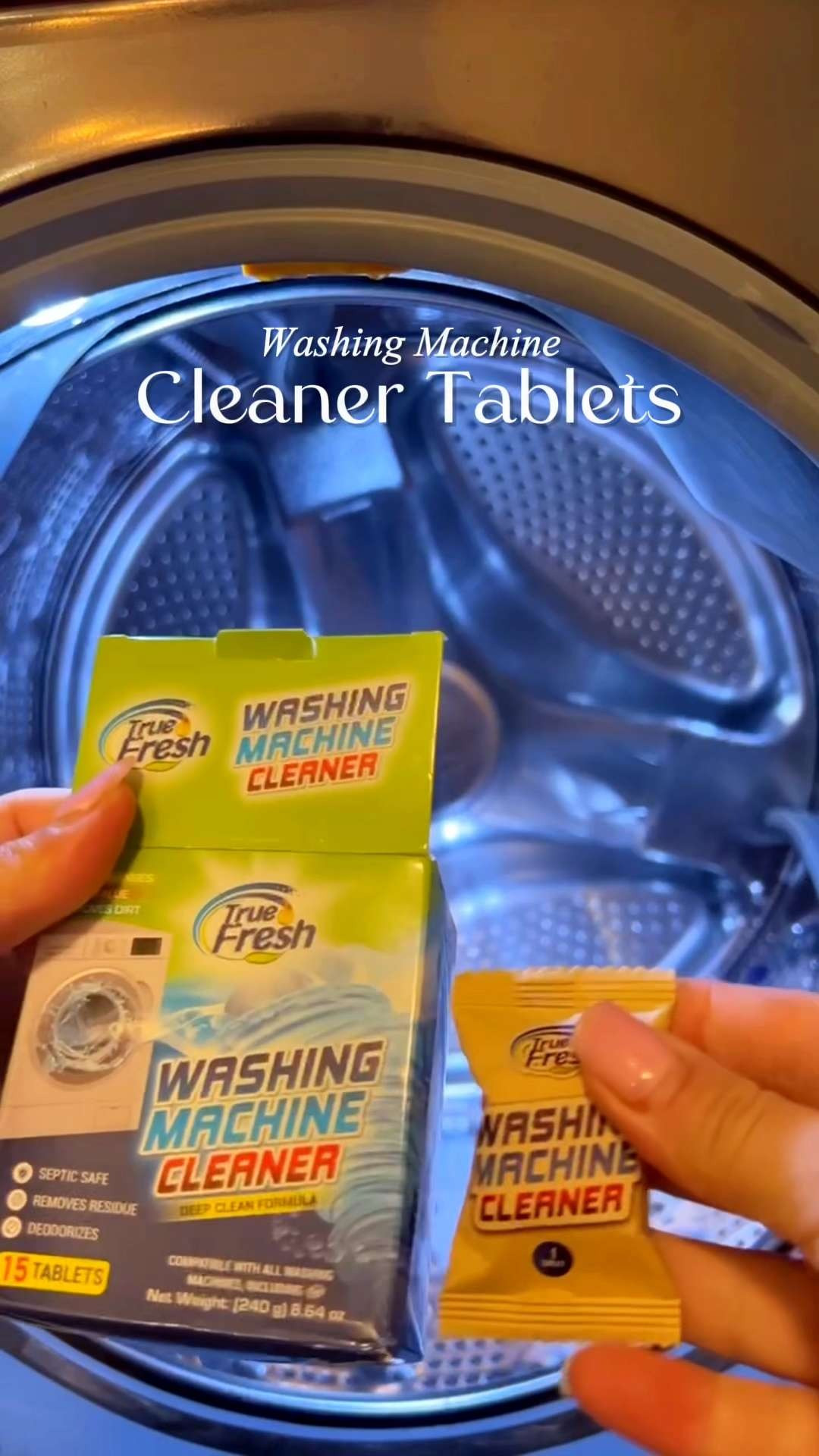 Say goodbye to that mysterious "musty" smell and hello to total freshness! 🫧 True Fresh Washing Machine Cleaner Tablets are a total game-changer for maintaining a high-performing laundry room! 🧺 #TrueFresh #LaundryHacks #HomeMaintenance #WashingMachineCleaner #LaundryRoutine 

#LTKHome