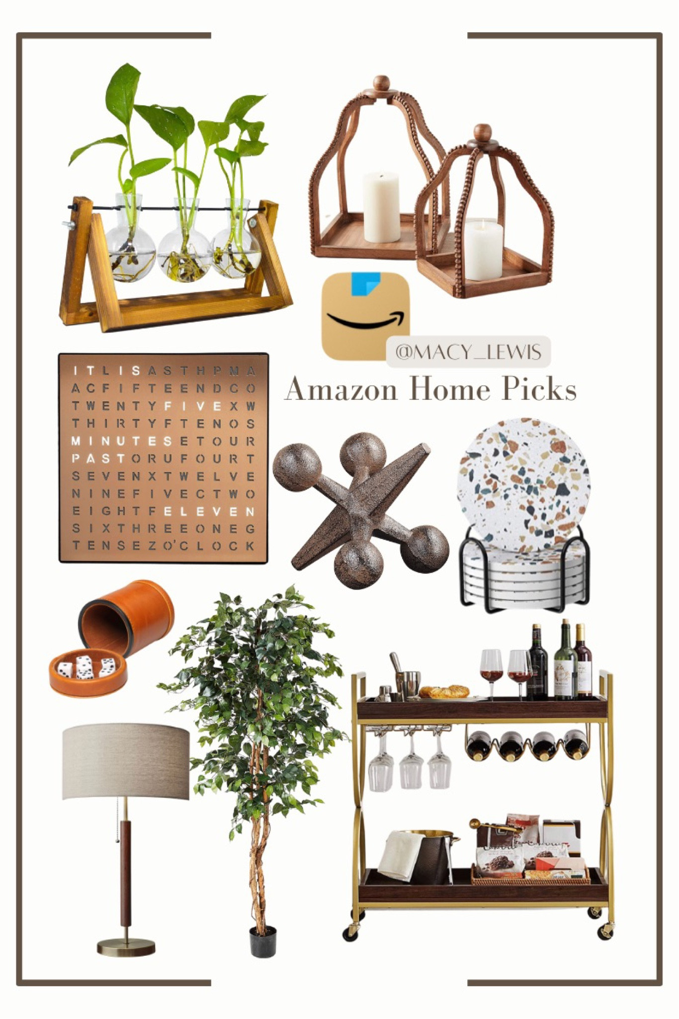 Living room decor. Home decor. Amazon finds. Bar cart. Modern clock. House plants. Table lamp. Living room. Family room. #Competition

#LTKsalealert #LTKhome