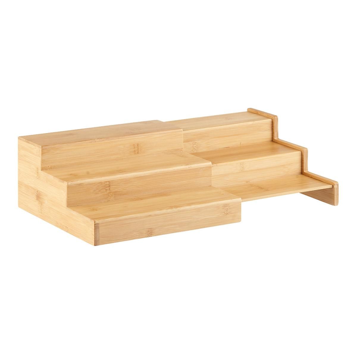 Large 3-Tier Bamboo Expanding Shelf | The Container Store