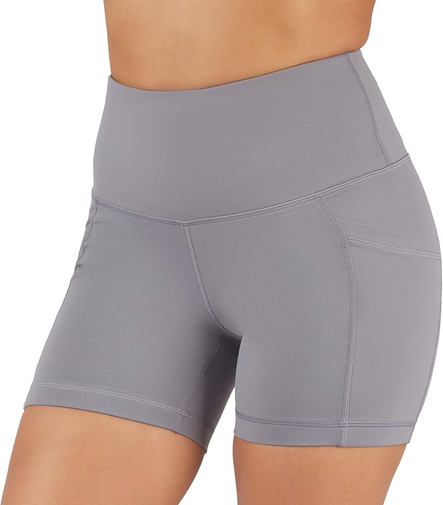 90 Degree By Reflex - High Waist Power Flex Biker Shorts with Side Pockets - 5", 7", 9" | Amazon (US)