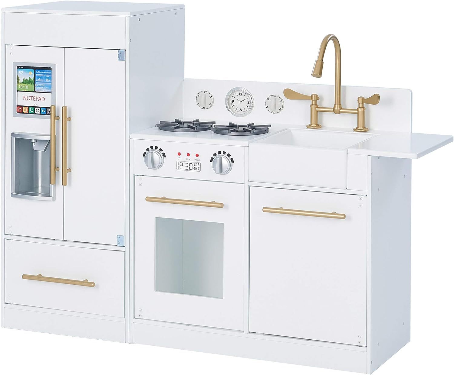 Teamson Kids Little Chef Charlotte Modern Modular Interactive Wooden Play Kitchen with Refrigerat... | Amazon (US)