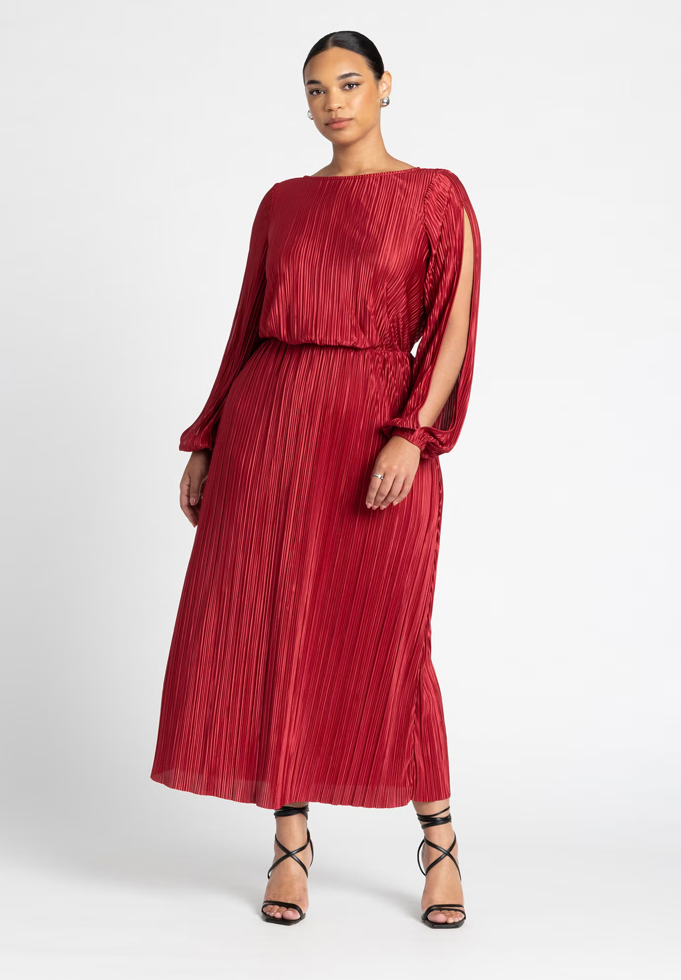 Plisse Open Sleeve Dress | Eloquii
