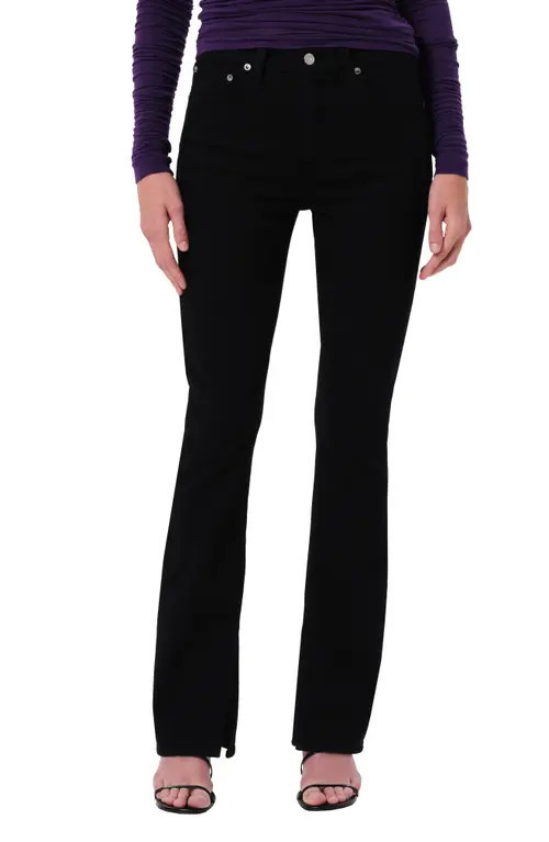 AGOLDE Ingram High Waist Split Hem Skinny Jeans in Immersion Black at Nordstrom, Size 31 | Nordstrom