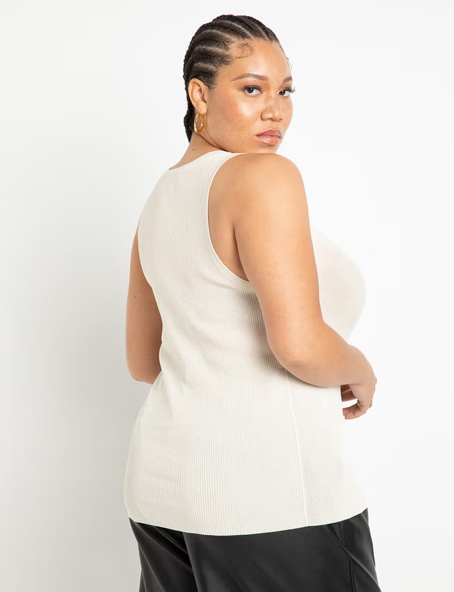 Scoop Neck Knitted Tank | Eloquii