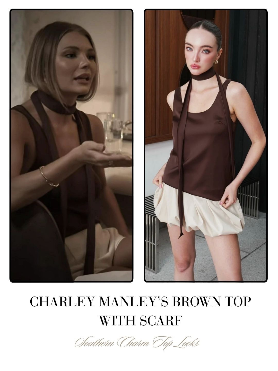 Charley Manley’s Brown Tank Top with Scarf // Sold By What A Girl Wants 
