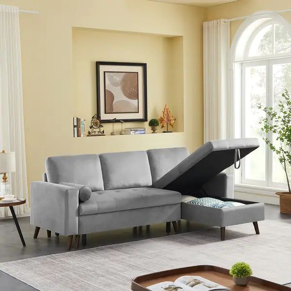 3-Seater Reversible Pull out Sleeper Sectional Storage Sofa Bed,corner Sofa-bed with Storage Chai... | Bed Bath & Beyond