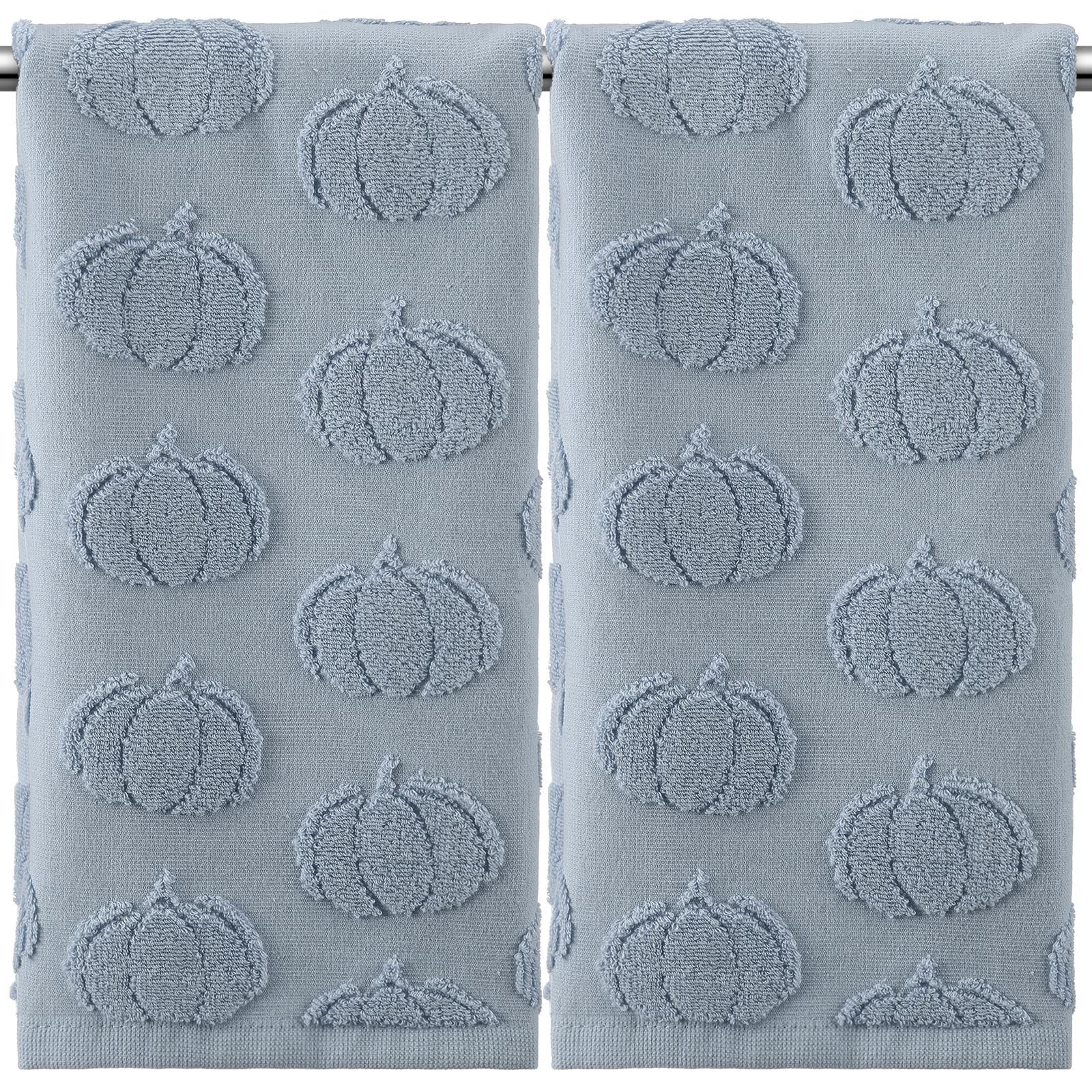 Mindsoft 2 Pcs 3D Blue Pumpkin Jacquard Hand Towels for Bathroom Fall Pumpkin Towels Thanksgiving... | Amazon (US)