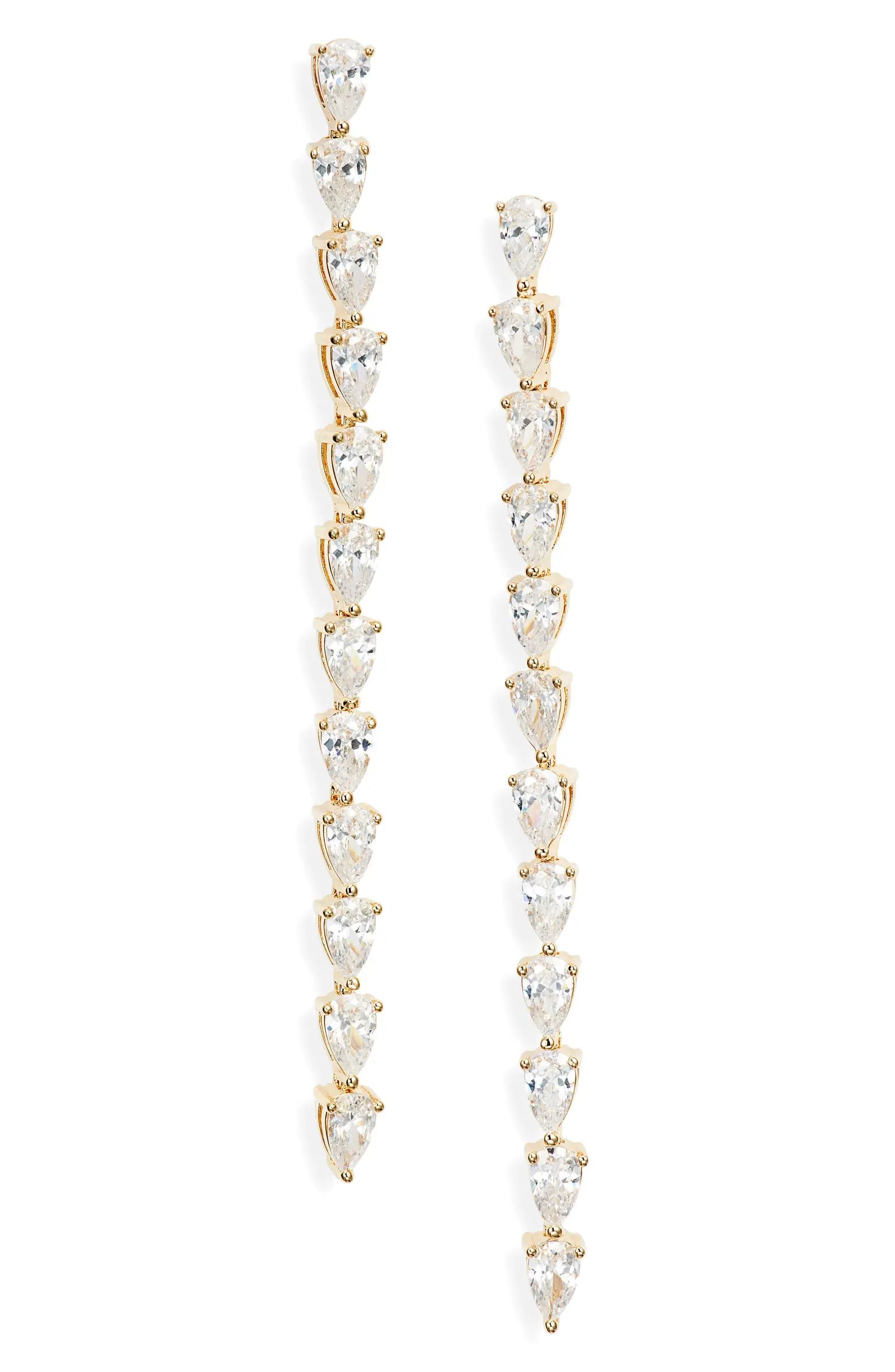 Pear Cubic Zirconia Linear Earrings | Nordstrom