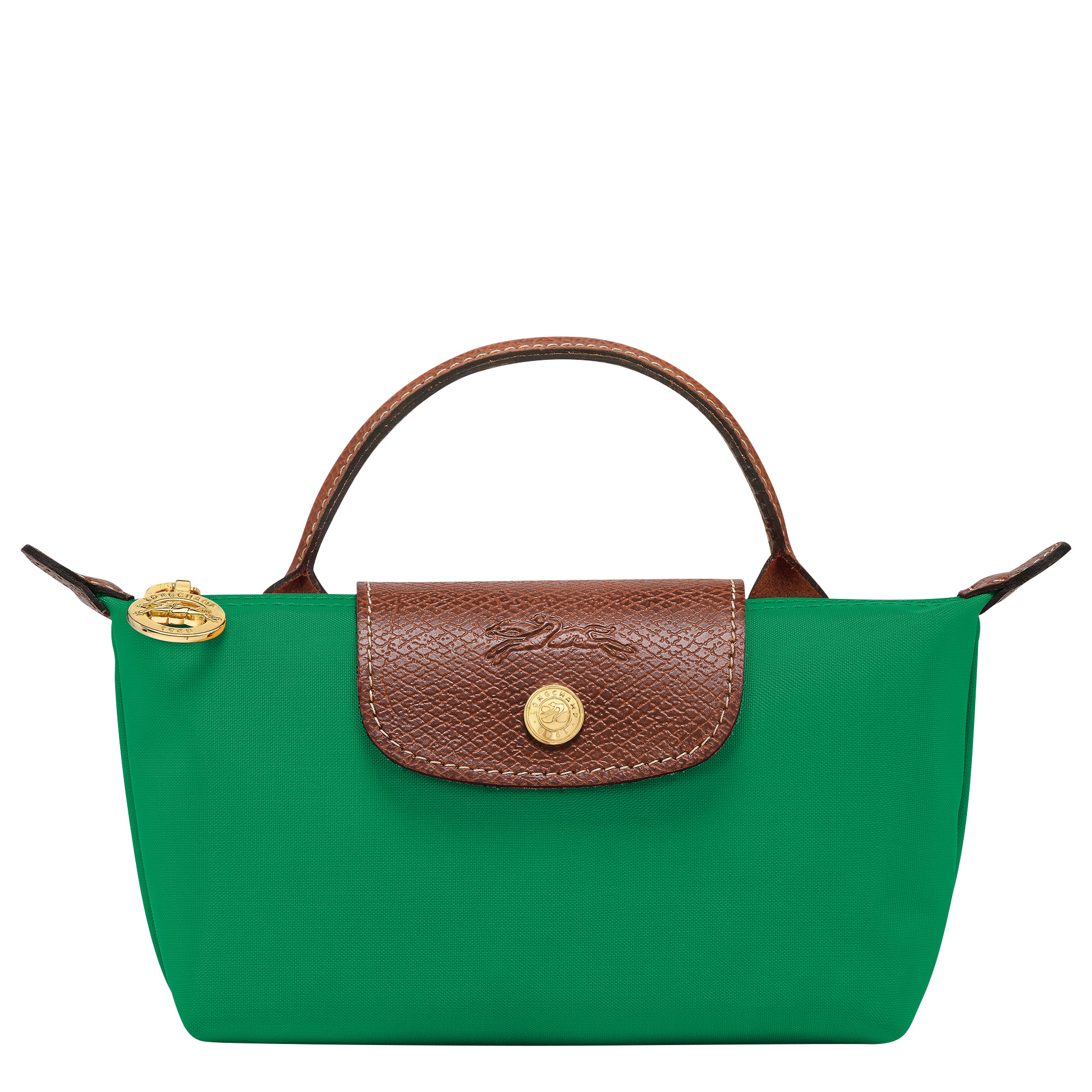 Le Pliage Original Pouch with handle Green - Recycled canvas | Longchamp US | Longchamp
