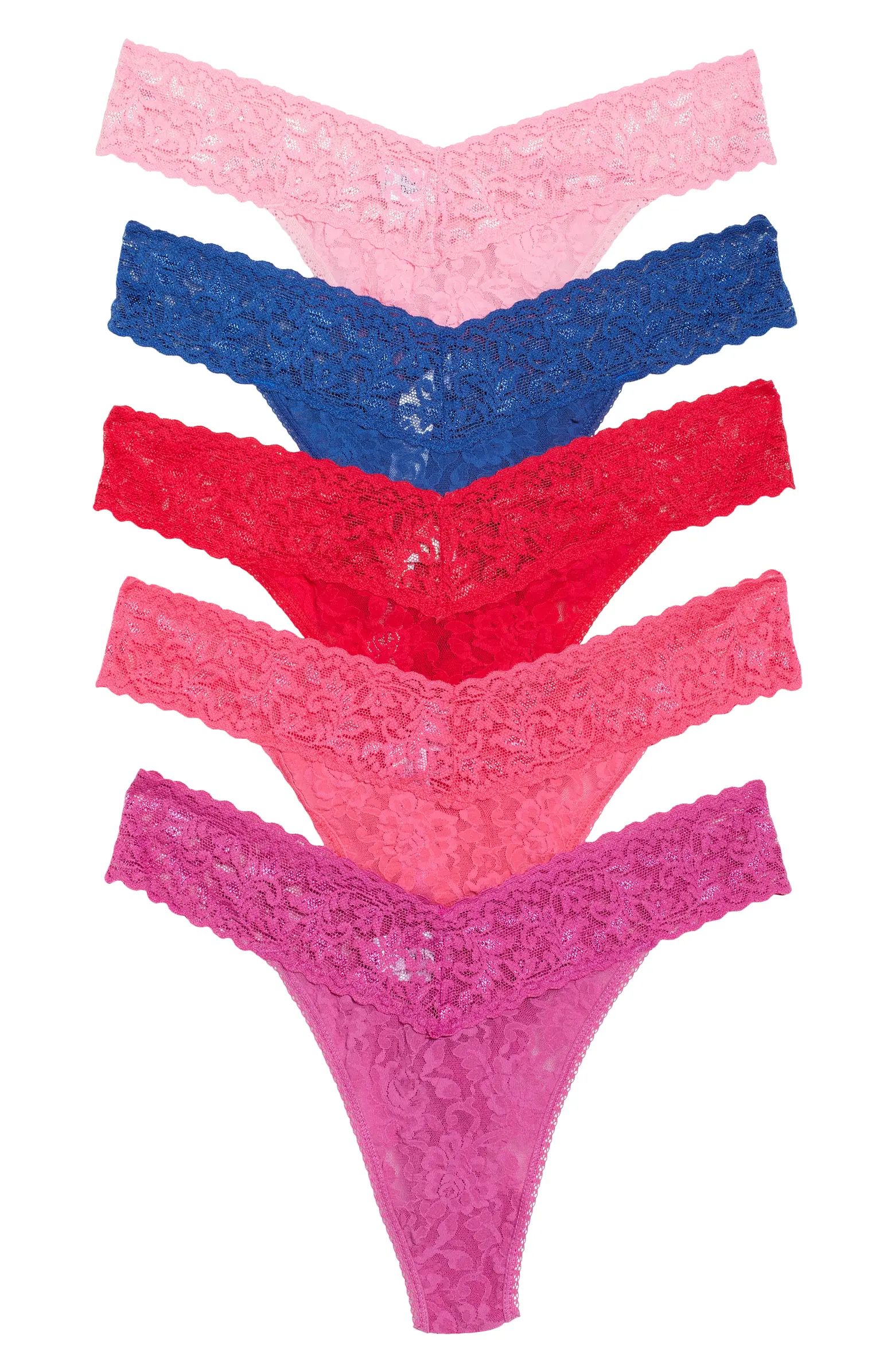 V-Day Assorted 5-Pack Low Rise Thongs | Nordstrom
