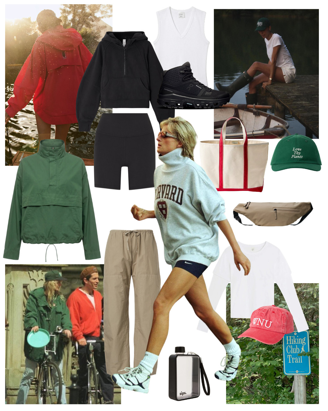 Hiking Edit 
| Wind Breaker | Princess Diana | Lululemon Scuba | On cloud Trainers | Leset Carpenter Trousers | Canvas Bag 

 #LTKuk #LTKsummer #LTKeurope
