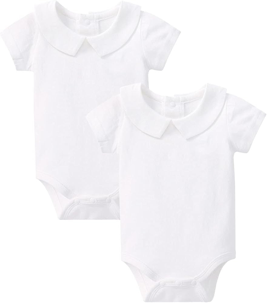 pureborn Baby Romper Bodysuits 2-Pack Unisex Soft Cotton One-Piece Outfit for Infant Boys Girls 0... | Amazon (US)