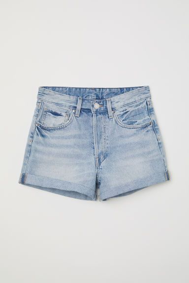 H & M - Mom Fit Denim Shorts - Blue | H&M (US + CA)