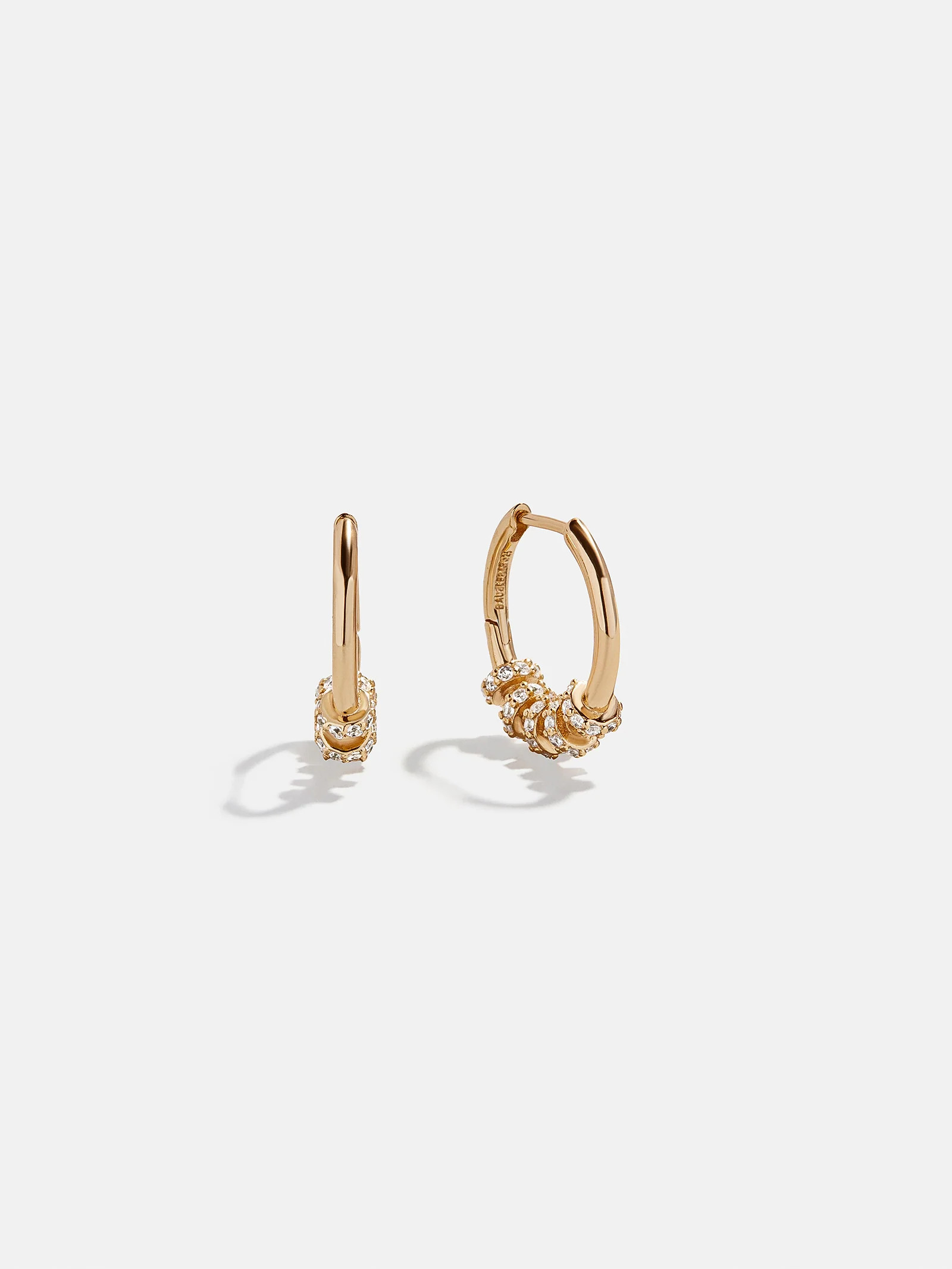 Lila 18K Gold Hoop Earrings - Gold/Pavé | BaubleBar