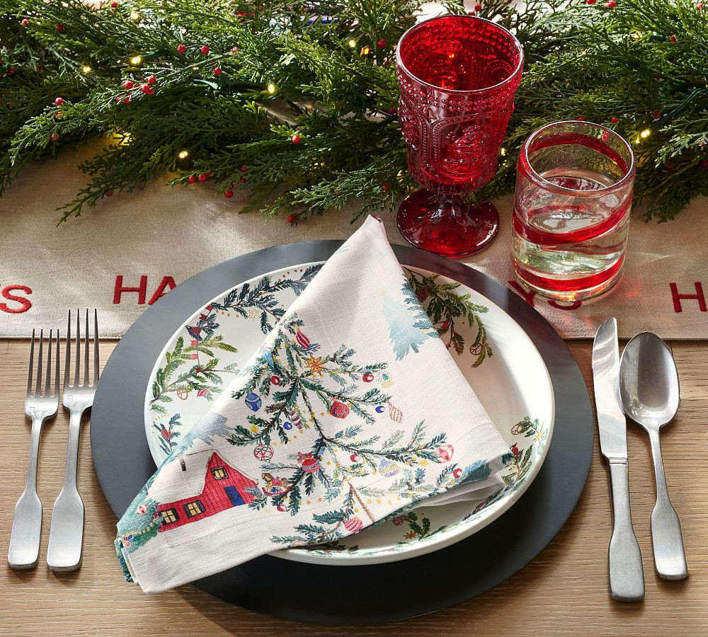 Christmas in the Country Cotton Napkins - Set of 4 | Pottery Barn (US)