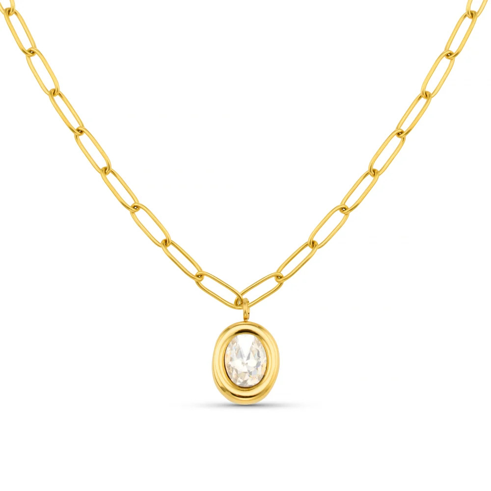 LUXE Crystal Pendant Chain Link Necklace | Orelia