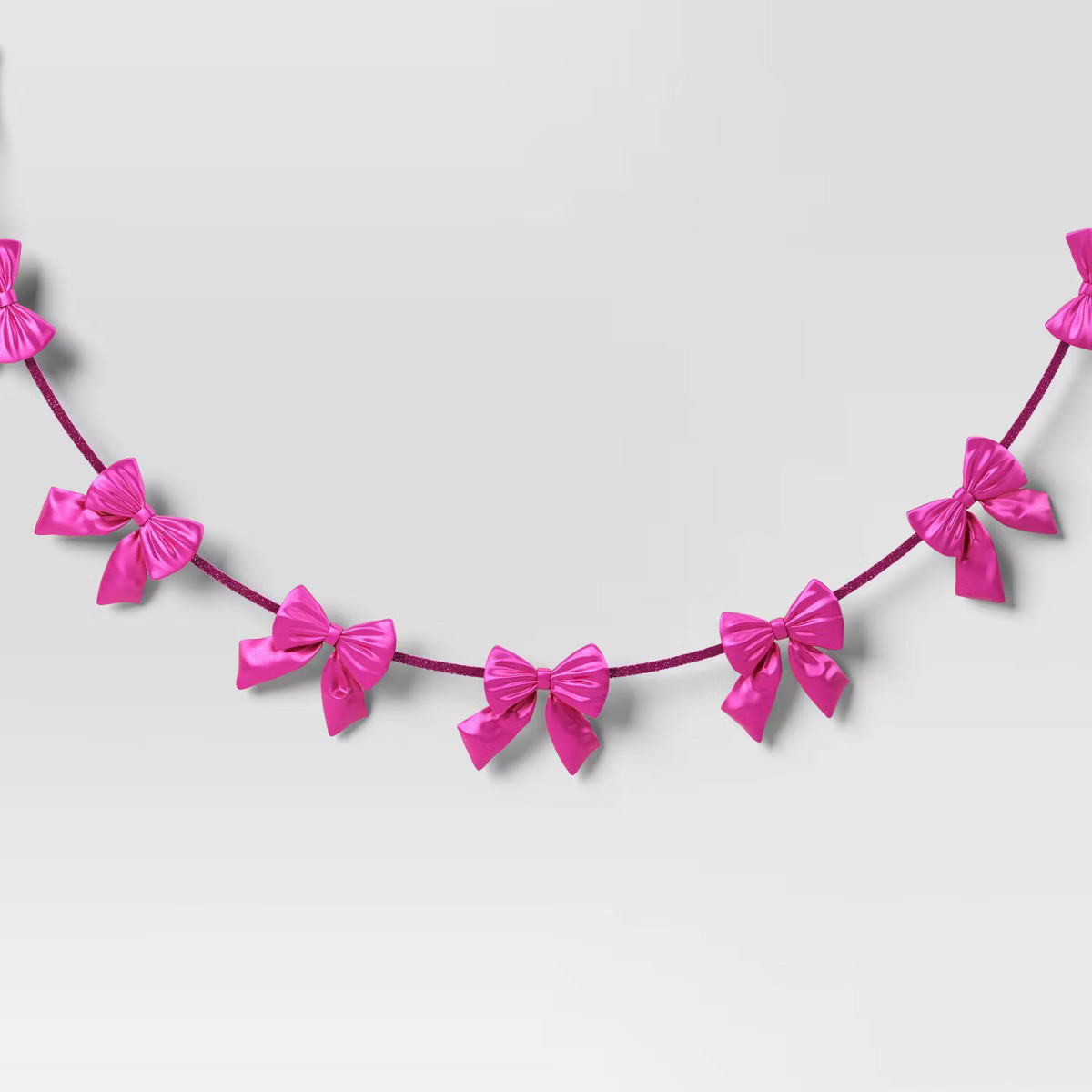 Christmas Velvet Bow Garland Pink - Wondershop™ | Target