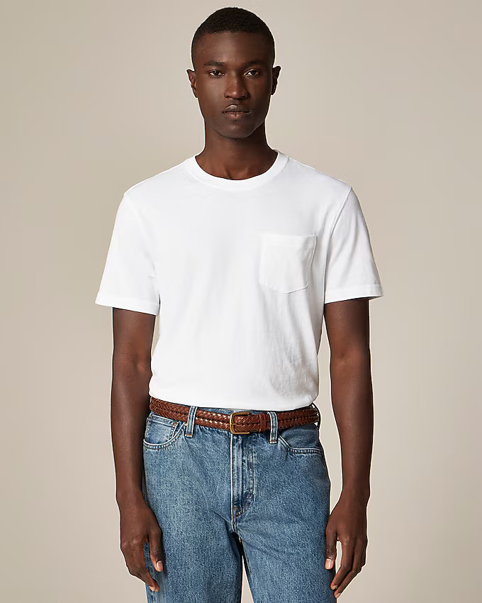 Vintage-wash cotton pocket T-shirt | J. Crew US