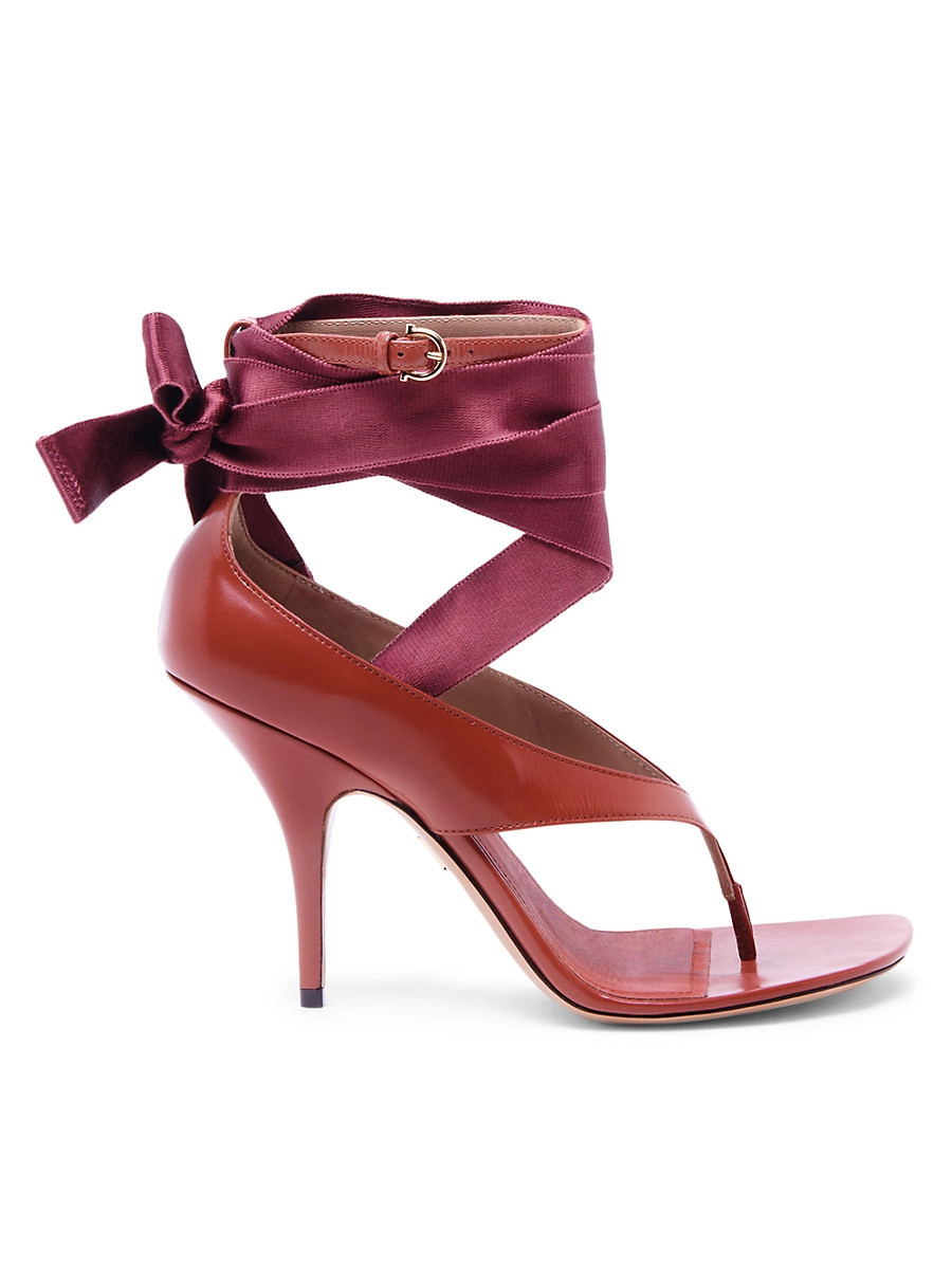 Women's Leliu 95MM Leather Sandals - Brick - Size 8.5 | Saks Fifth Avenue