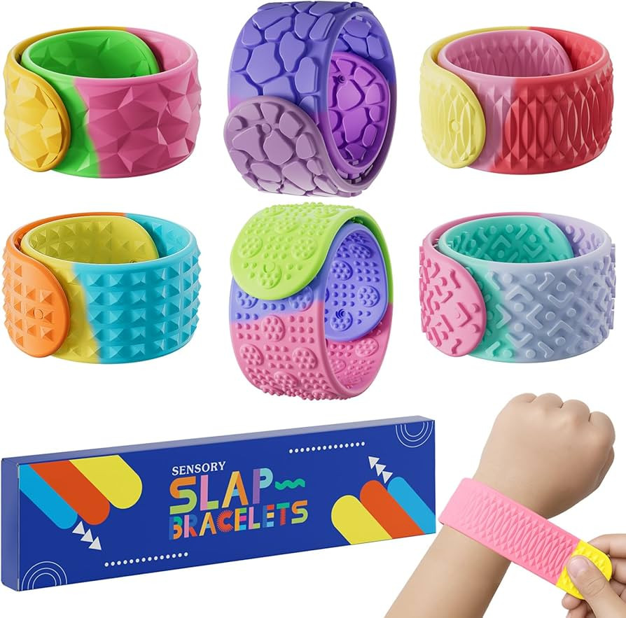 Sensory Slap Bracelets for Kids Teens,6PCS Fidget Toys Snap Bracelets for Stress Anxiety Autistic... | Amazon (US)