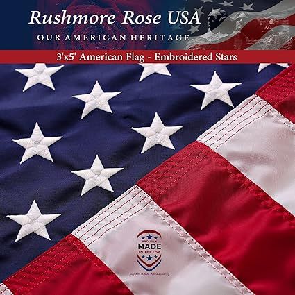 American Flag 3x5 - Made in USA. Premium US Flag. Embroidered Stars and Stripes - American Flags ... | Amazon (US)