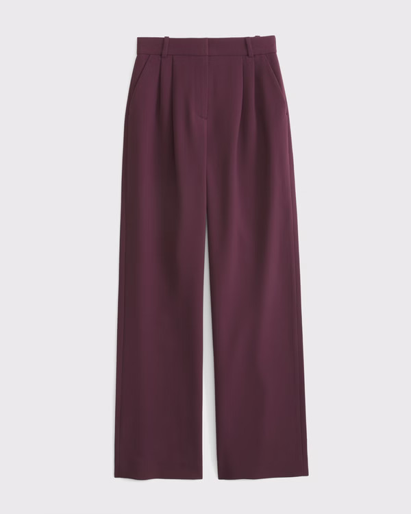 Curve Love A&F Sloane Tailored Wide Leg Pant | Abercrombie & Fitch (US)