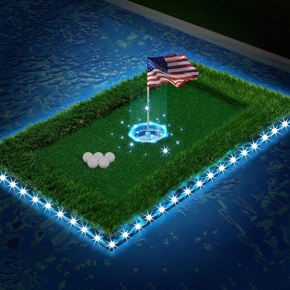 PLBBJH Led Floating Golf Green for Pool, 16 Color Remote Floating Chipping Green Mat Ring Lights ... | Amazon (US)