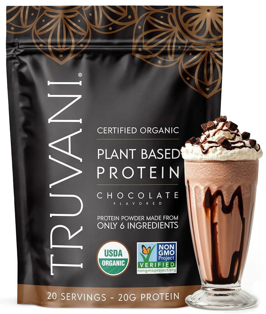 Truvani Vegan Pea Protein Powder | Chocolate | 20g Organic Plant Based Protein | 20 Servings | Ke... | Amazon (US)