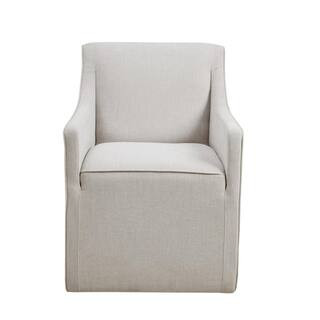 Madison Park Elaine Grey Skirted Dining Armchair with Casters MP108-1205 - The Home Depot | The Home Depot