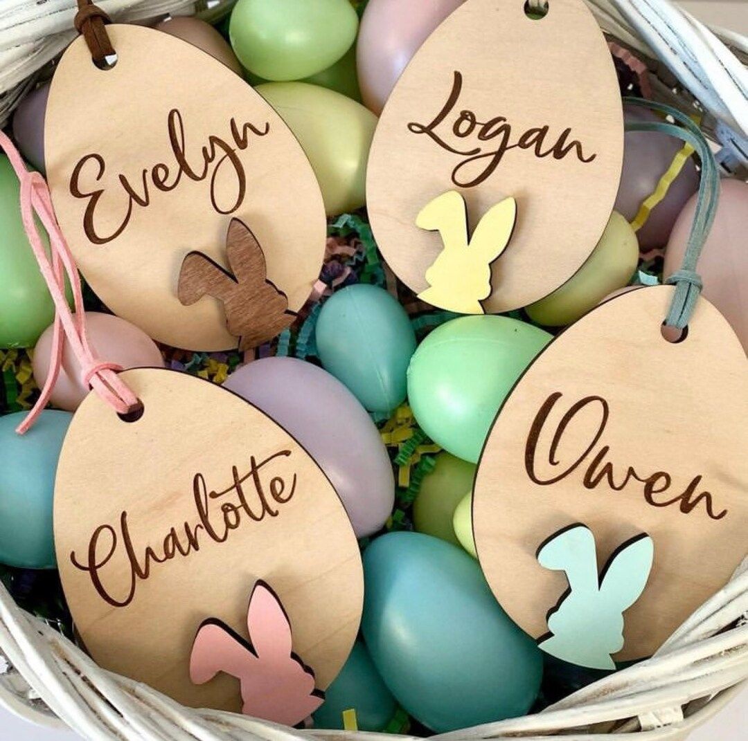 Personalized Easter Tag | Easter Egg Tag | Spring Decor | Wood Tag | Custom Tag | Easter Gifts fo... | Etsy (CAD)