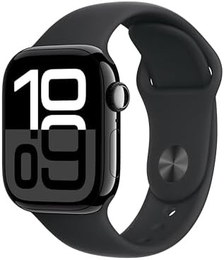 Apple Watch Series 10 [GPS 42mm case] Smartwatch with Jet Black Aluminum Case with Black Sport Ba... | Amazon (US)