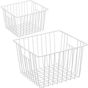 Amazon.com - iPEGTOP Deep Refrigerator Freezer Baskets, Large Household Wire Storage Basket Bins ... | Amazon (US)