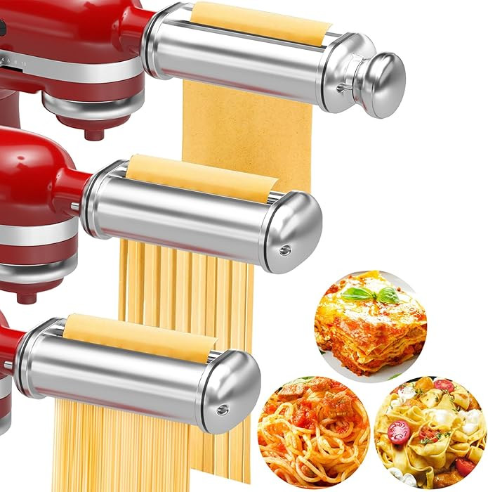 Pasta Maker Attachment for All Kitchenaid Stand Mixers, 3 PCS Kitchen Aid Pasta Attachments Inclu... | Amazon (US)