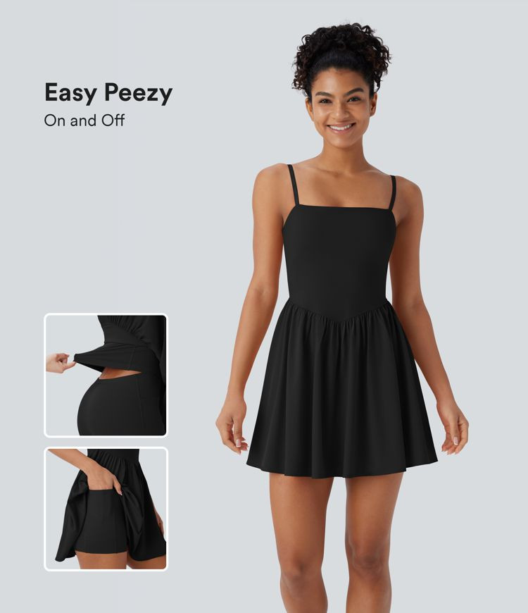 Women’s Breezeful™ 2-in-1 Quick Dry Mini Yoga Active Dress with Pockets-Easy Peezy Edition - ... | HALARA