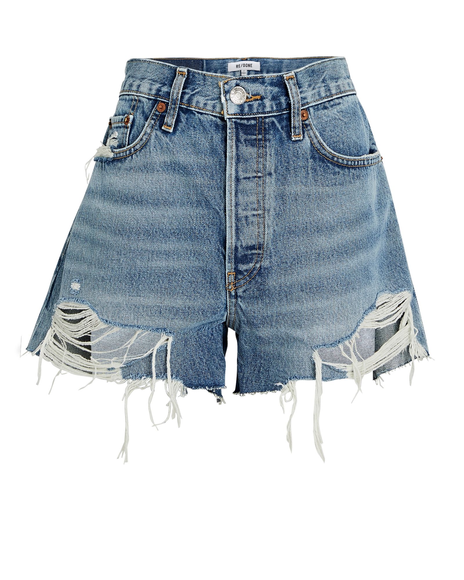 RE/DONE 70s High-Rise Denim Shorts, Skylight 25 | INTERMIX