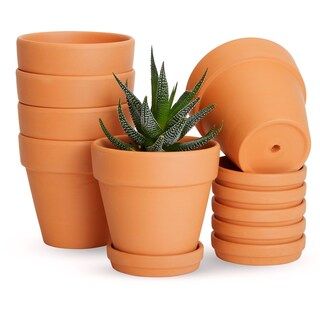 4-inch 6 Pack Small Terracotta Pots with Saucer and Drainage Hole - Clay Planter for Indoor and O... | Michaels Stores