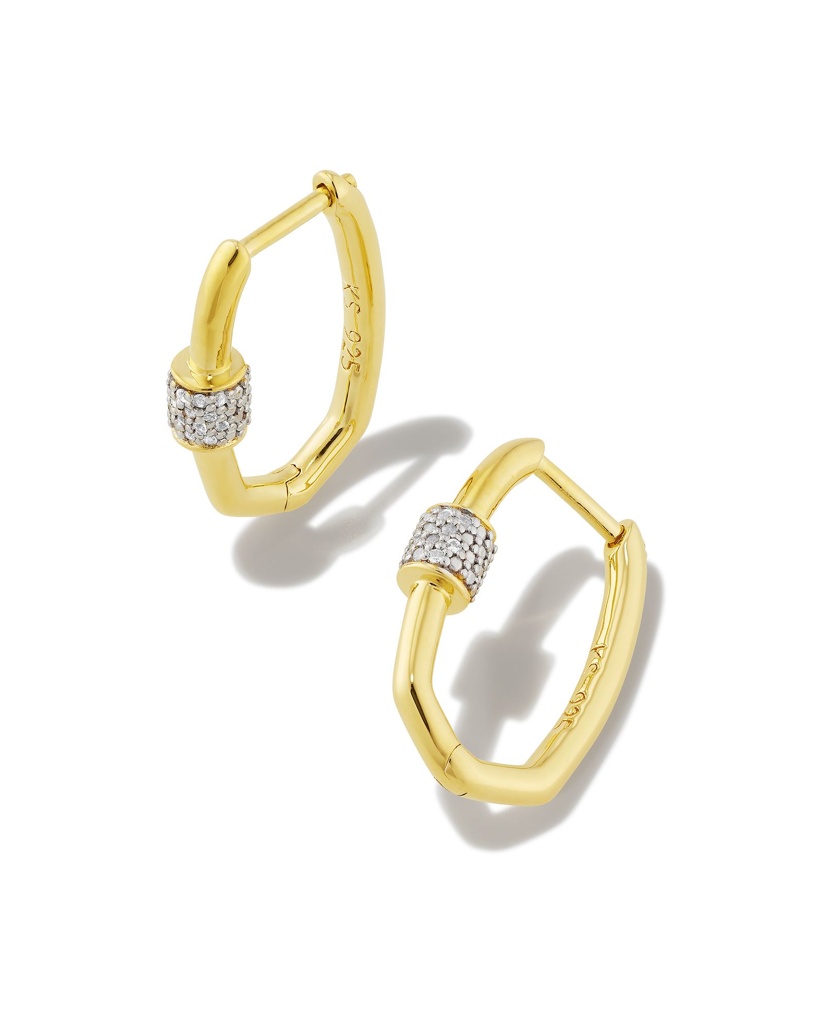 Bristol 18k Gold Vermeil Huggie Earrings in White Sapphire | Kendra Scott | Kendra Scott