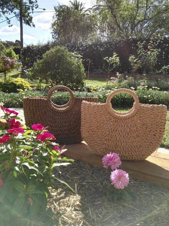 Handwoven straw bag, straw handbag, straw beach bag, summer bag, gift, gift for her | Etsy (US)