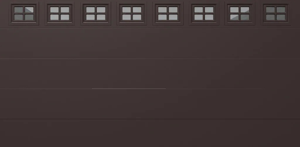 Wayne Dalton Classic Steel Model 8500 16-ft x 8-ft 16.22 R-Value Insulated Brown Double Garage Door with Windows one_size | 8500CTMPBRSTCKI168 | Lowe's