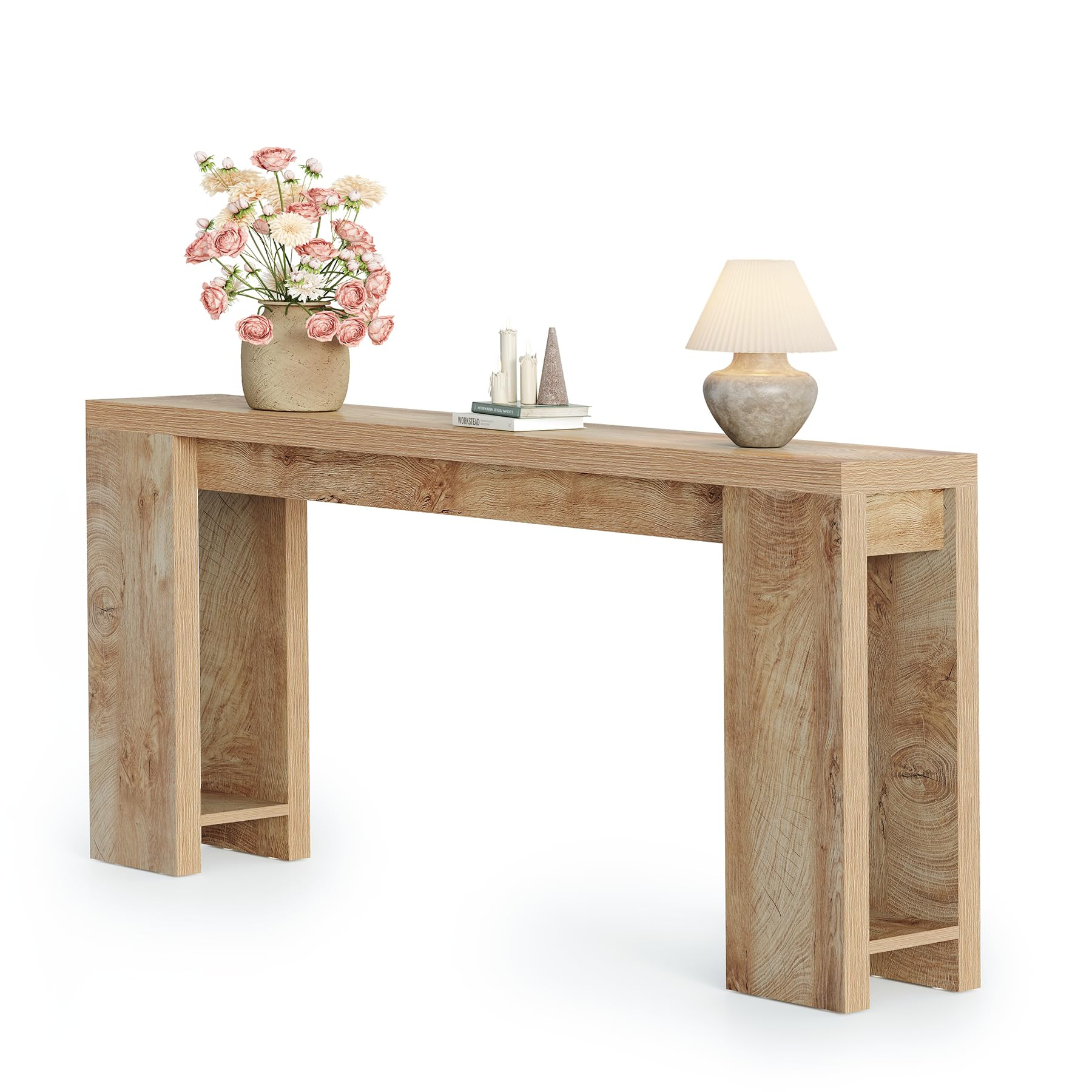 LITTLE TREE 70.9-Inch Long Console Table, Narrow Sofa Table Behind The Couch, Farmhouse Console T... | Amazon (US)