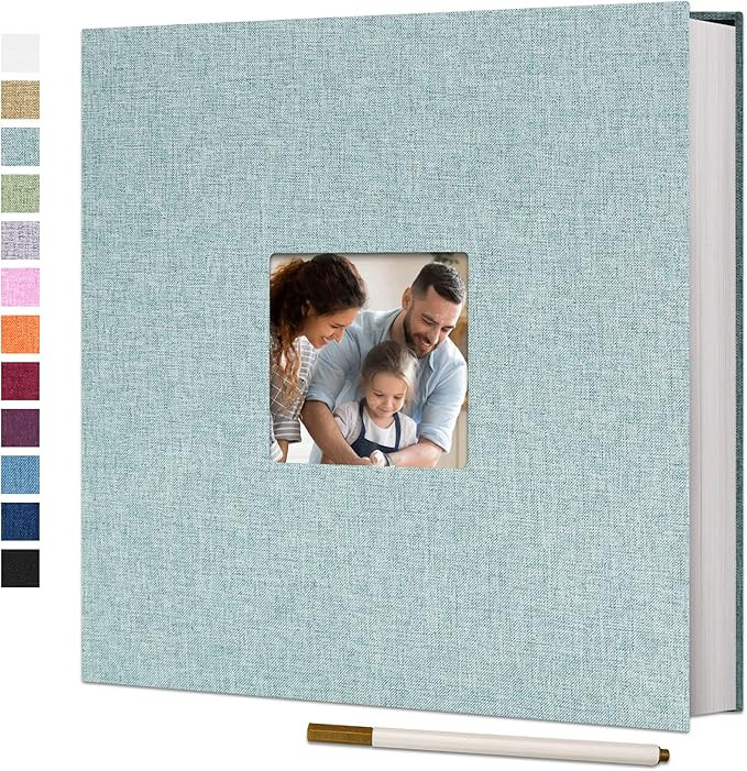 Vienrose Large Photo Album Self Adhesive for 4x6 8x10 Pictures Linen Scrapbook Album DIY 40 Blank... | Amazon (US)