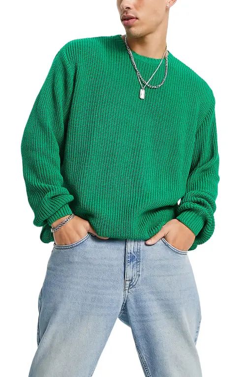 ASOS DESIGN Oversize Sweater in Medium Green at Nordstrom, Size Large | Nordstrom