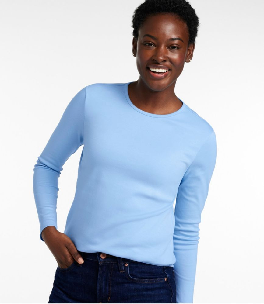 Women's Pima Cotton Tee, Long-Sleeve Crewneck | L.L. Bean